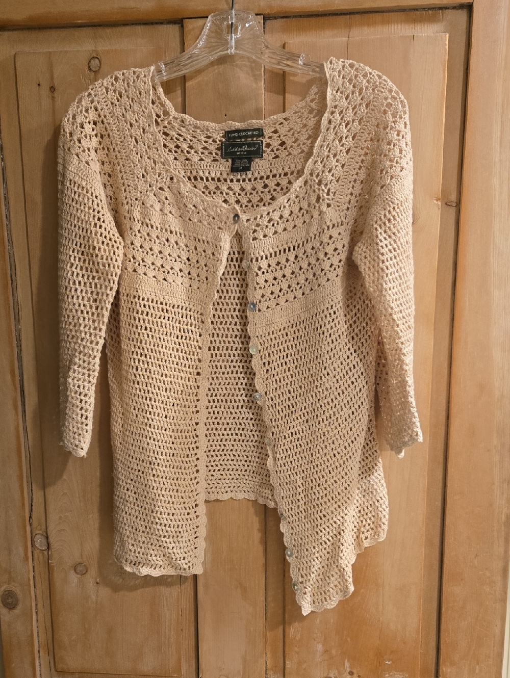 Eddie Bauer Crochet Cardigan in Cream